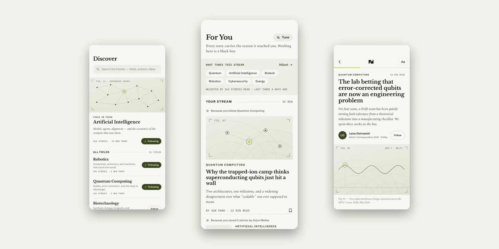 Proto Daily, three phone screens on bone