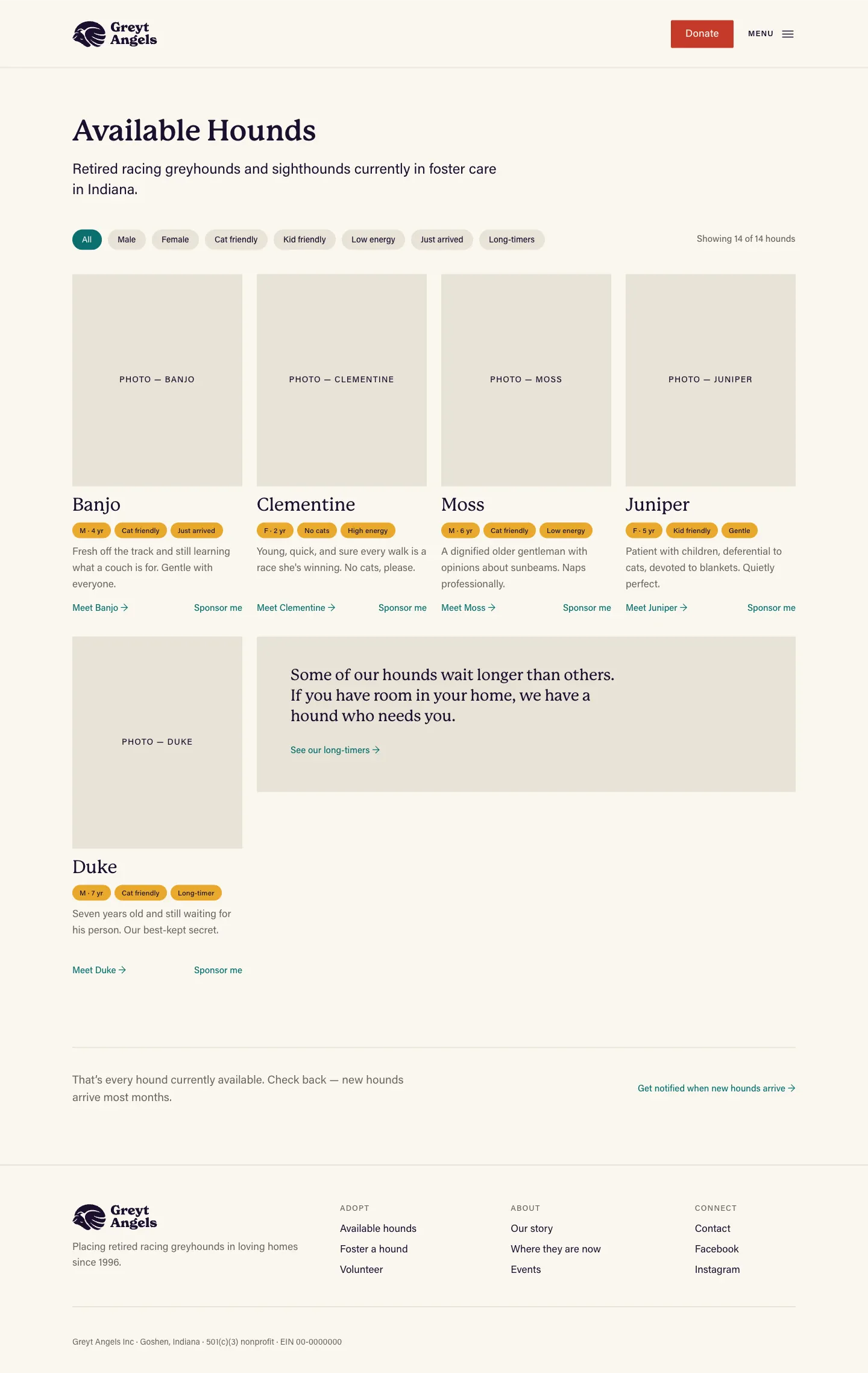 Designed half: the adopt page as drawn in Paper